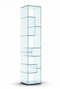 Tonelli Design Открытый отдельно стоящий двухсторонний стеклянный книжный шкаф Liber