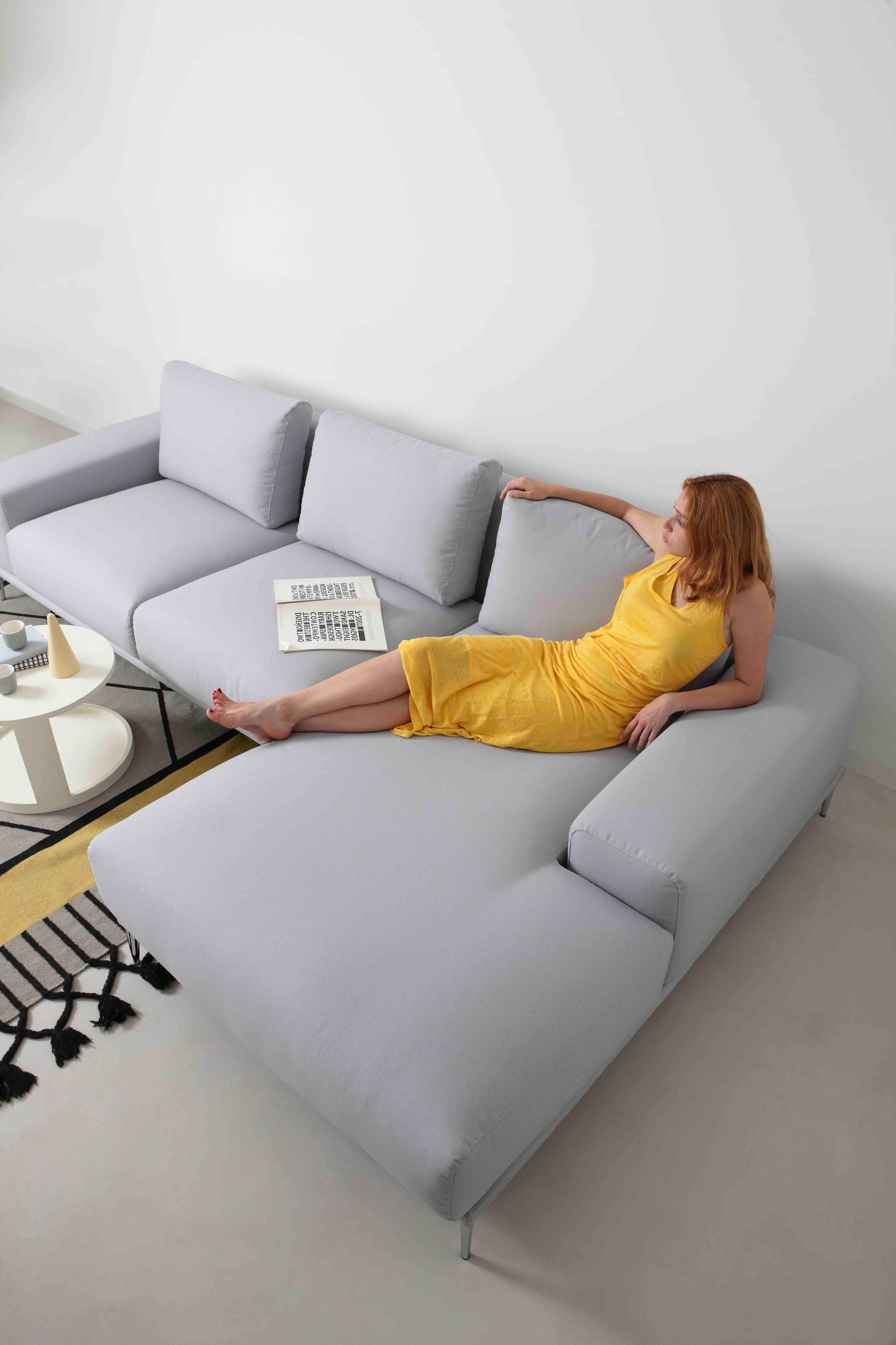 3-местный тканевый диван с полуостровом Lebom ODIL ARCH-00101507 - Вид №1