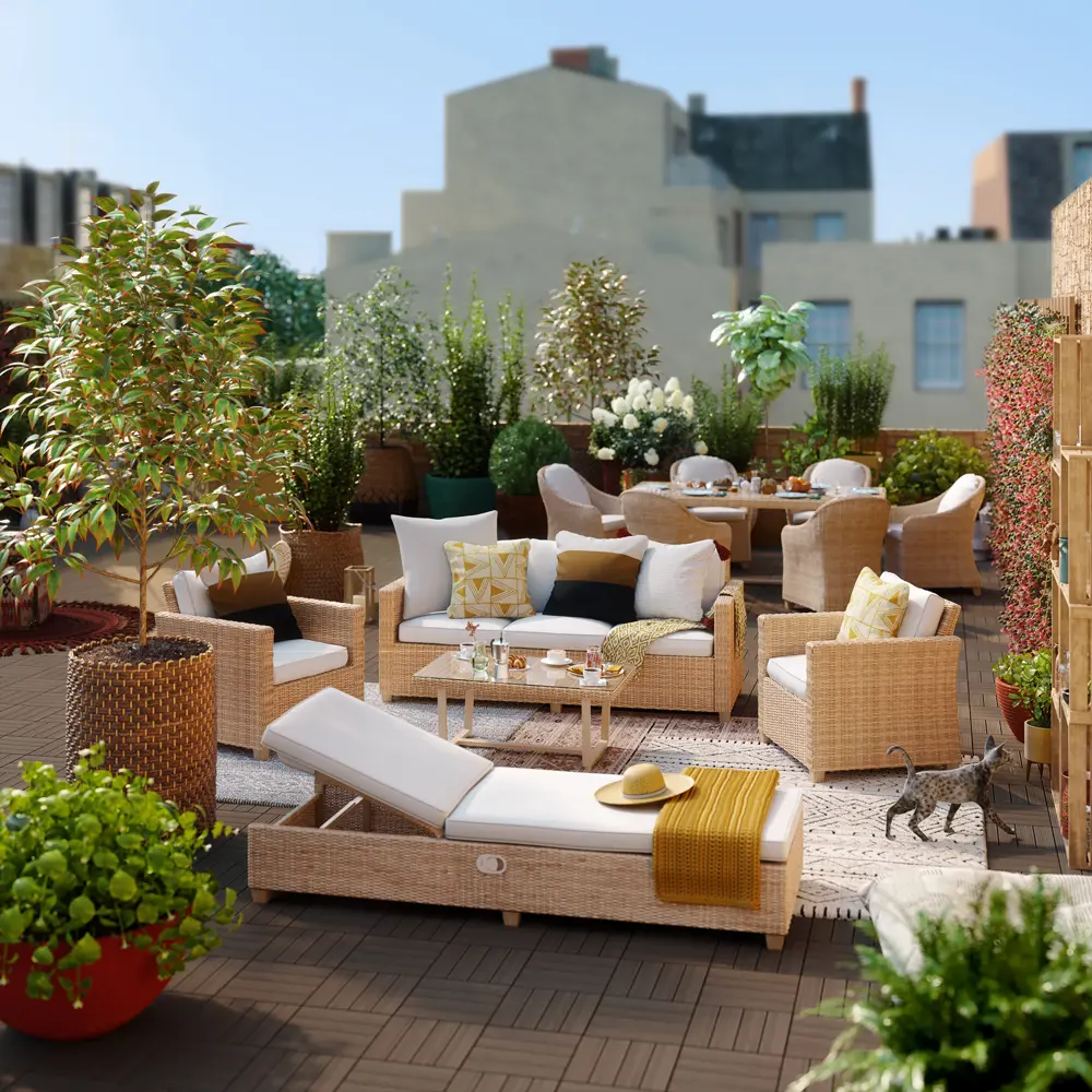 Набор садовой мебели Naterial Medena полиротанг цвет бежевый STLM-2075461 - Вид №6