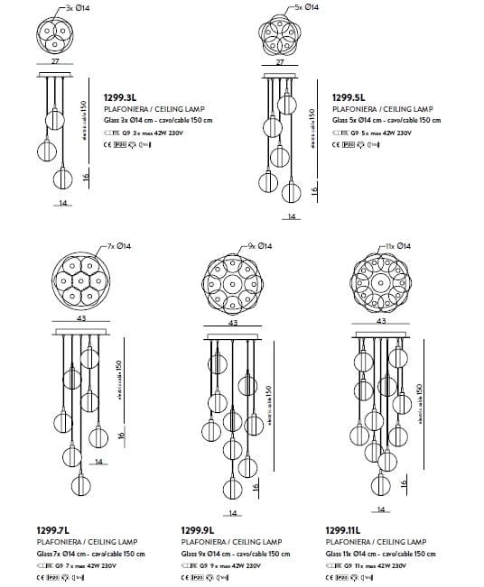 Металлический подвесной светильник из боросиликатного стекла Cangini & Tucci затмение ARCH-00075818 - Вид №4