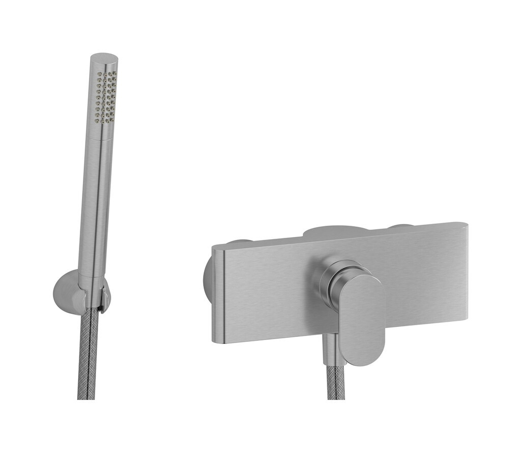 Встроенный смеситель для душа в комплекте с душевым гарнитуром. WE ARE IB k2350ss Brushed Nickel K2