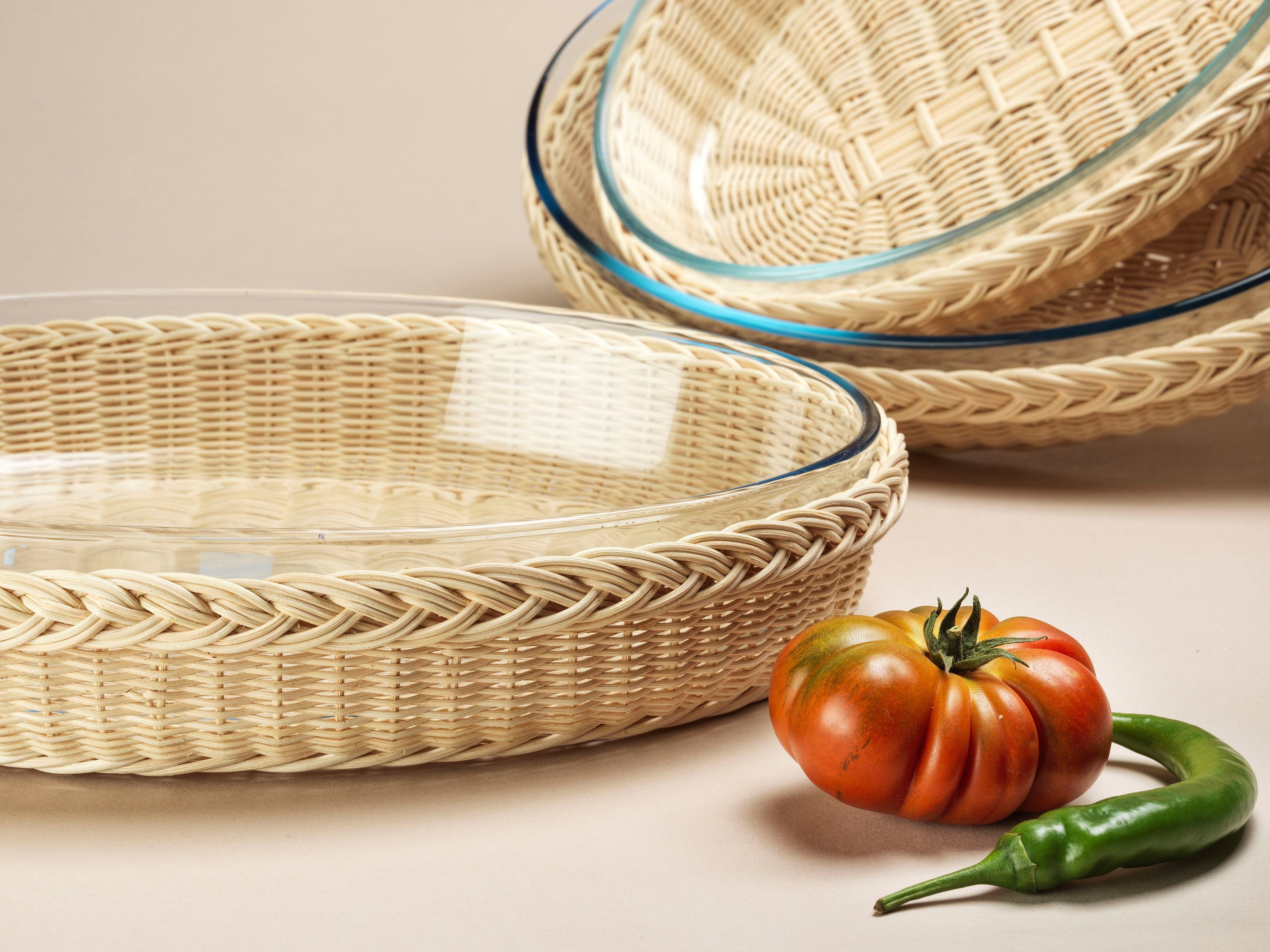 Корзина из медуллина со стеклянной жаростойкой из пирекса Mila Maurizi Mise en Place ARCH-00141412 - Вид №3