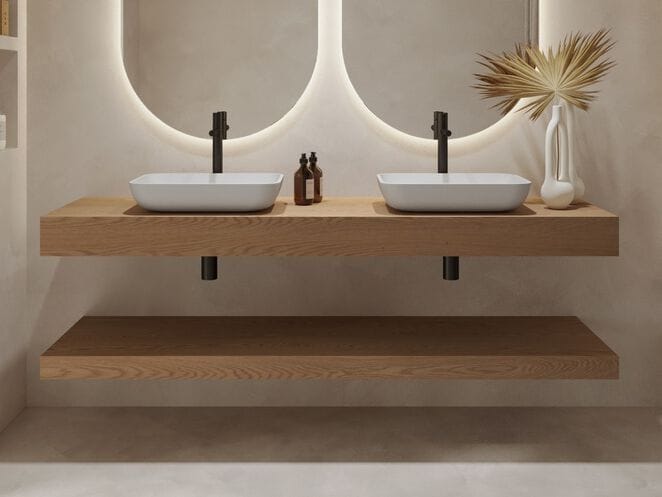 Двойная столешница из массива дерева RILUXA HYLAS WOOD ARCH-00153210