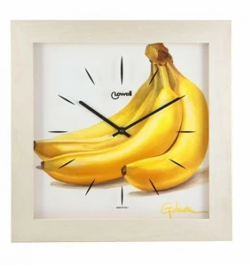 Часы настенные кварцевые с рисунком 34 см желтые с бежевым Lowell LOWELL  00-3872968 Бежевый;желтый