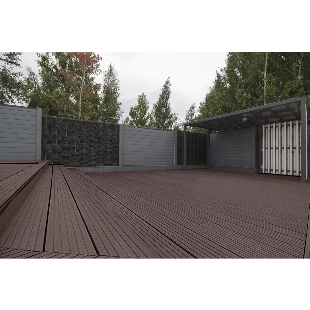 Террасная доска ДПК MultiDeck цвет Венге 3000x150x27 мм вельвет 0.45 м² МУЛЬТИДЕК STLM-2094155 - Вид №15