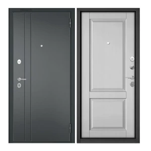 92000181 Входная дверь Unicorn Apartment X правый 205x96см цвет черный муар металлик/дуб белый скандинавский STLM-1377594