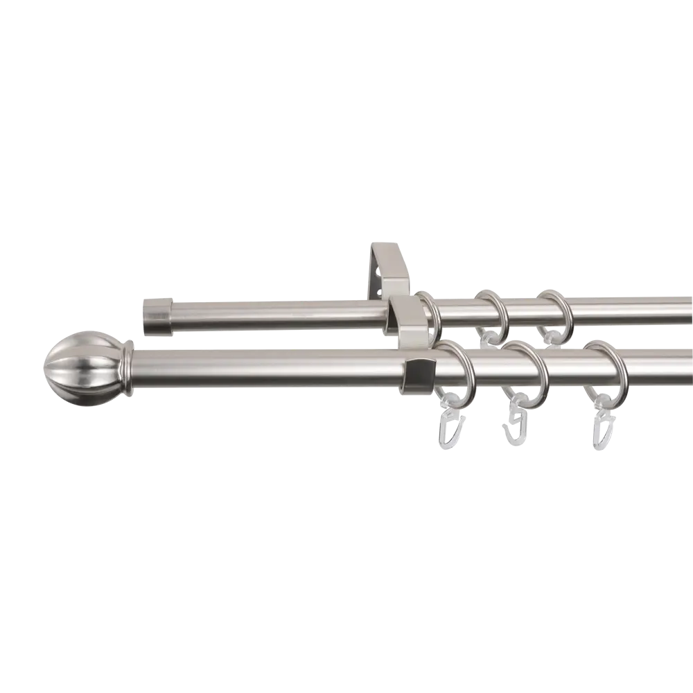 Настенный карниз раздвижной двухрядный KREAFORTA Икаре d16/19 160-300 см металл цвет никель STLM-2137236 - Вид №5