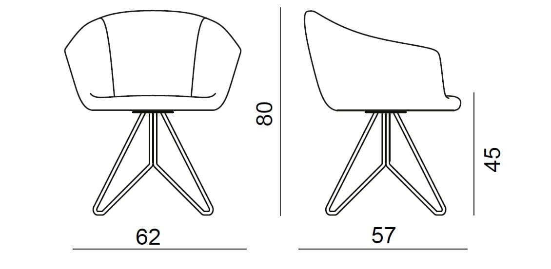 Тканевое кресло на стальной зажимной основе BBB LUCREZIA ARCH-00012757 - Вид №2