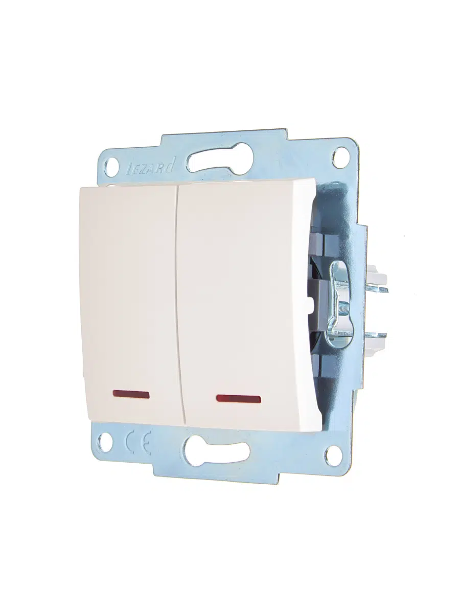ASTI Выключатель 2-ой с подсветкой крем, механизм LEZARD 7081-0388-112 - Вид №2