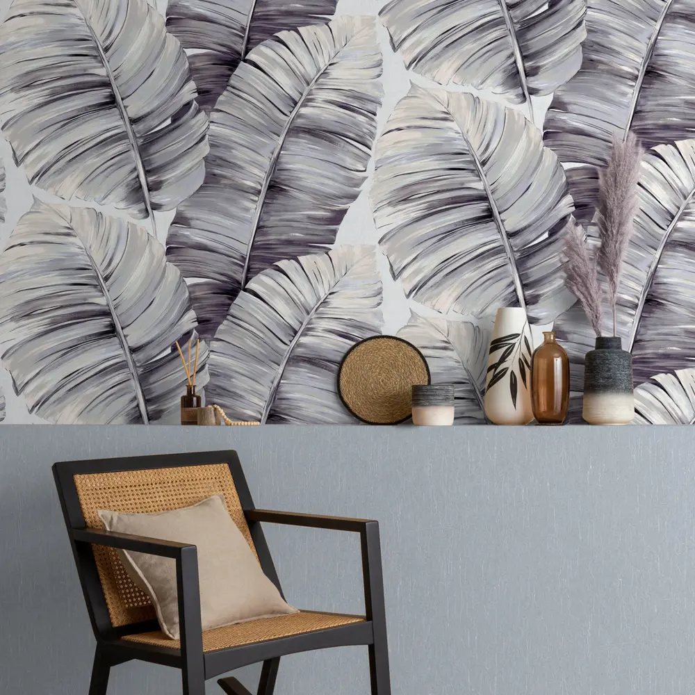 Erismann Bali: серые флизелиновые обои с растительным орнаментом 89420889 STLM-1563443 - Вид №8