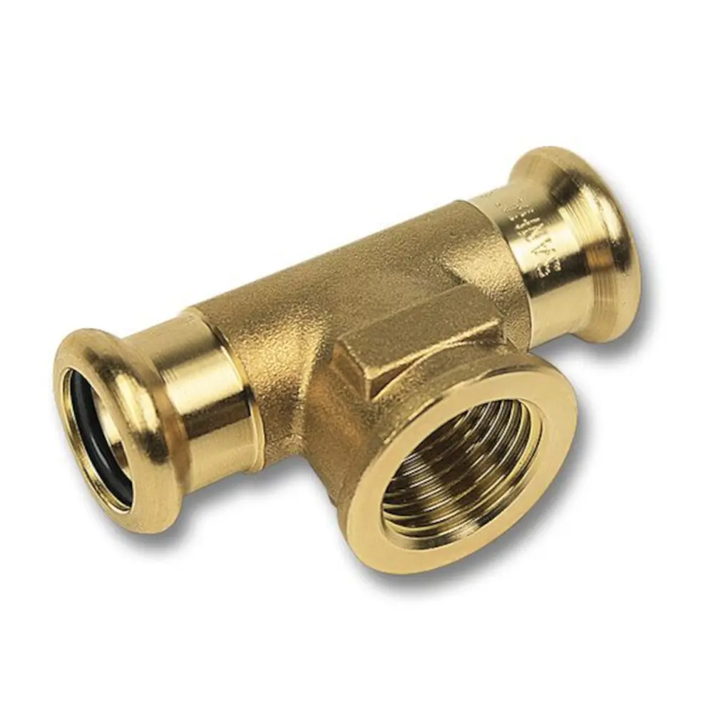 Пресс-фитинг Sanha 3/4"x28x28 мм ВР-ВПР-ВПР бронза STLM-2015581