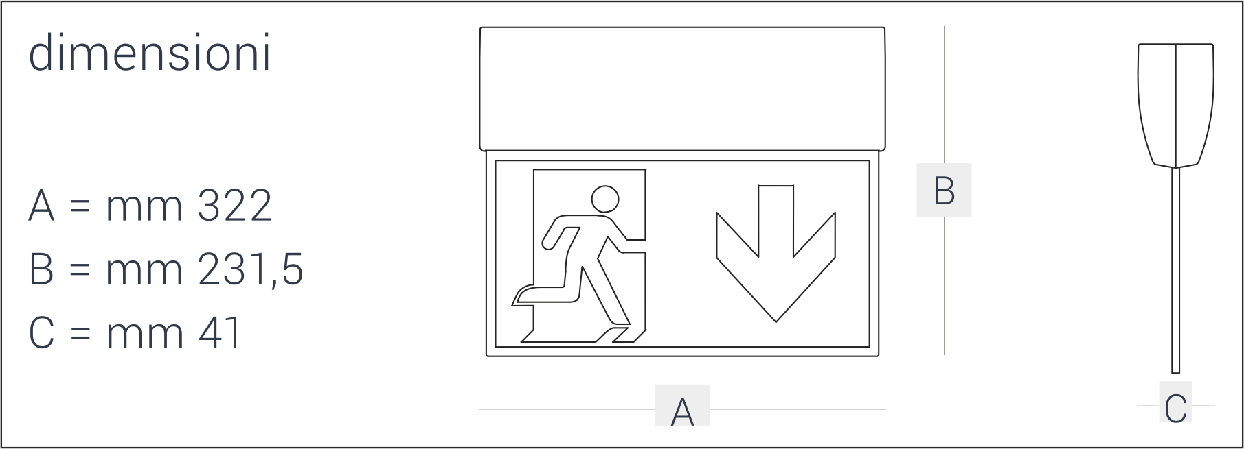 Светодиодный аварийный свет для вывесок из поликарбоната INIM HARPER 330 ARCH-00089143 - Вид №3