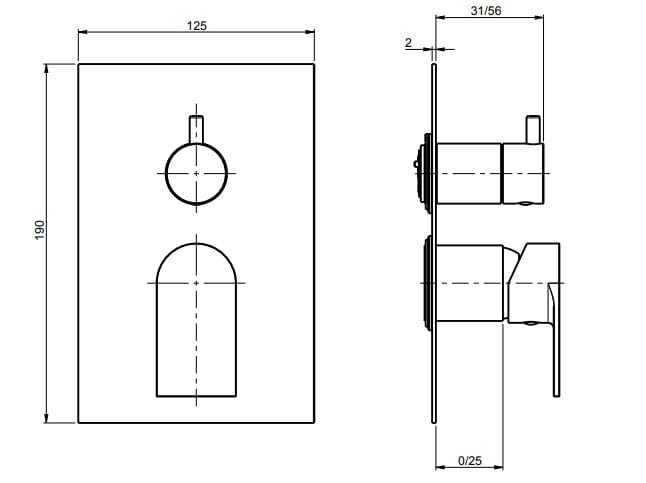 Однорычажный смеситель для душа с переключателем Rubinetterie Frattini Птолемей ARCH-00090246 - Вид №10