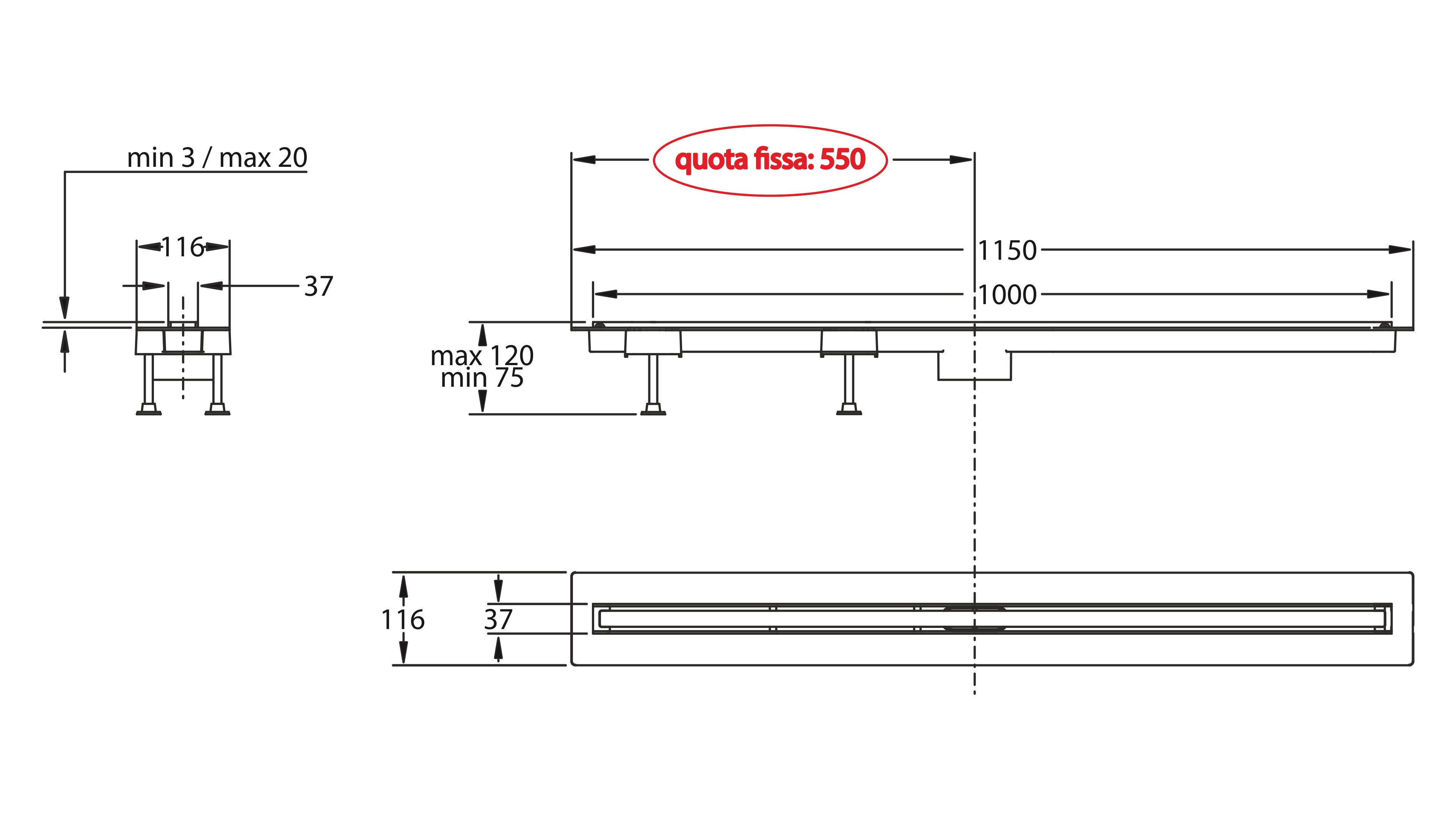 Слив для душа из нержавеющей стали Bonomini Canalissima ARCH-00134836 - Вид №2