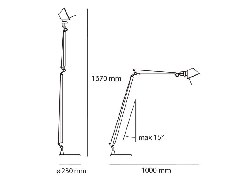 Алюминиевая регулируемая напольная лампа для чтения Artemide Птолемей ARCH-00016843 - Вид №3
