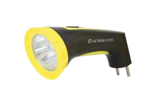 15905240 Аккумуляторный фонарь LED3804M 220В, черный/желтый, 4 LED, SLA, пластик, коробка 12867 Ultraflash