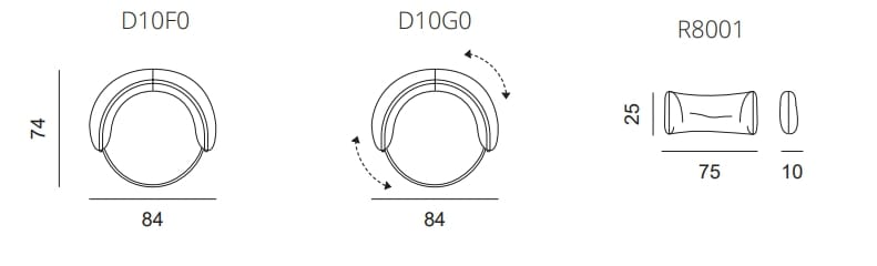 Ткань поворотный стул AERRE ITALIA JESS ARCH-00119358 - Вид №5