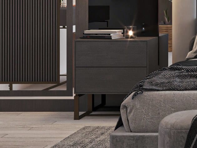 Деревянная прямоугольная тумбочка с ящиками CASA +39 Calipso ARCH-00025832