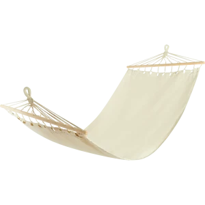 Гамак садовый 100x200 см, поликоттон/дерево, цвет бежевый