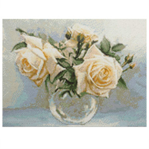 Алмазная мозаика "Белые розы" Cr 340017, 30х40см CRISTYLE