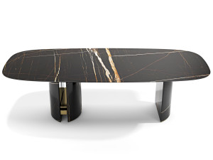 Мраморный овальный стол для гостиной