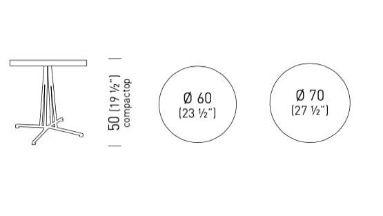 Круглый стальной стол со спицами GABER BRISTOL ROUND ARCH-00058599 - Вид №3