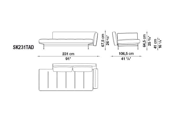 Кожаный диван с полуостровом B&B Italia SAKé ARCH-00023880 - Вид №20