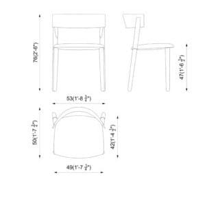 Стул с кожаным мягким сиденьем PIAVAL PIPE-Contract ARCH-00071054 - Вид №5