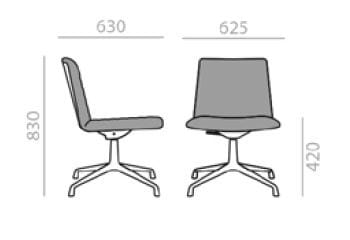 4-спицевое вращающееся офисное кресло Andreu World Flex Executive ARCH-00047086 - Вид №4