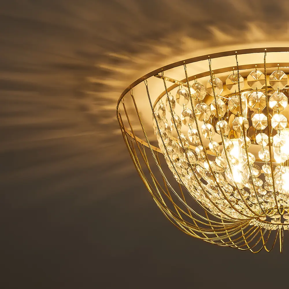 Люстра Freya Crystal Pava: золотая неоклассика с хрустальными подвесами 89398567 STLM-1571415 - Вид №5