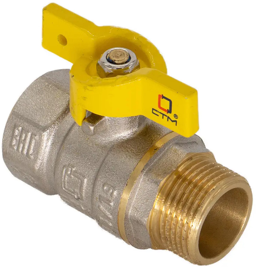 90294691 Кран шаровый для газа СТМ Газ 1/2" гайка-штуцер бабочка STLM-0172323