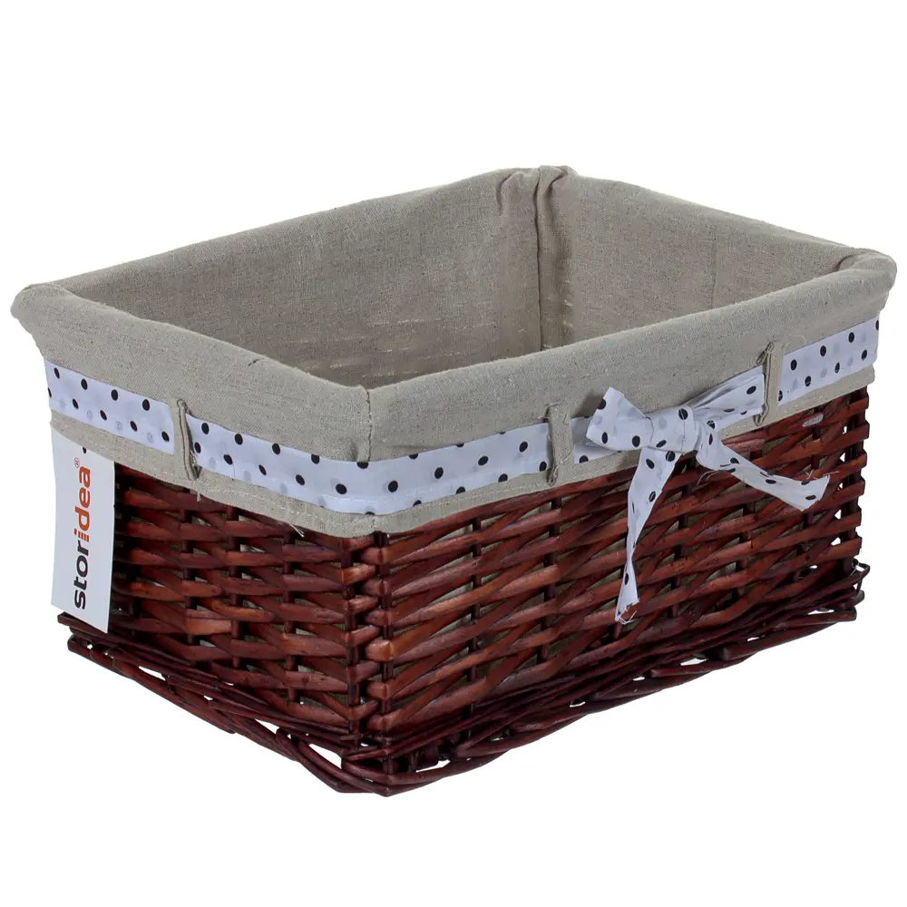 Корзина Ива с декоративным чехлом 35x18x25 см плетенье цвет коричневый STORIDEA STLM-2127152