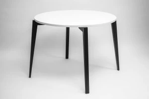 Обеденный стол круглый белый с черными ножками 100 см Circus TORY SUN CIRCUS COMPACT 338615 Белый