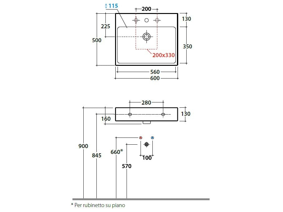 Одинарная керамическая раковина с переливом Ceramica Globo классика ARCH-00143247 - Вид №1