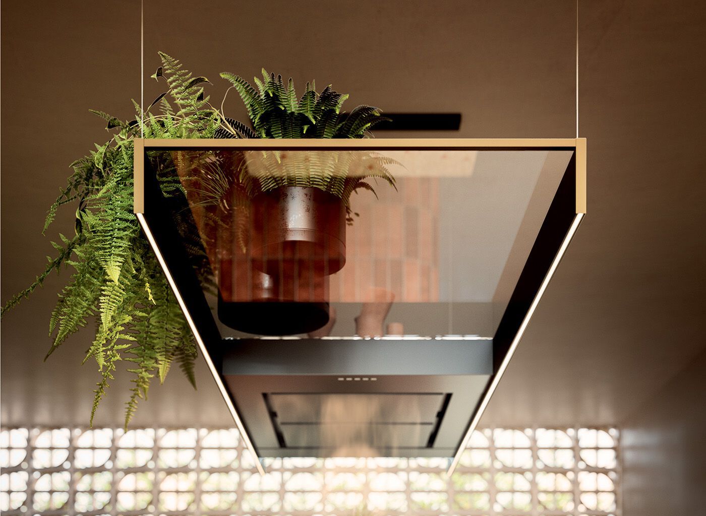 Стальной и стеклянный островной капюшон со встроенным освещением Falmec дизайн ARCH-00128107 - Вид №2