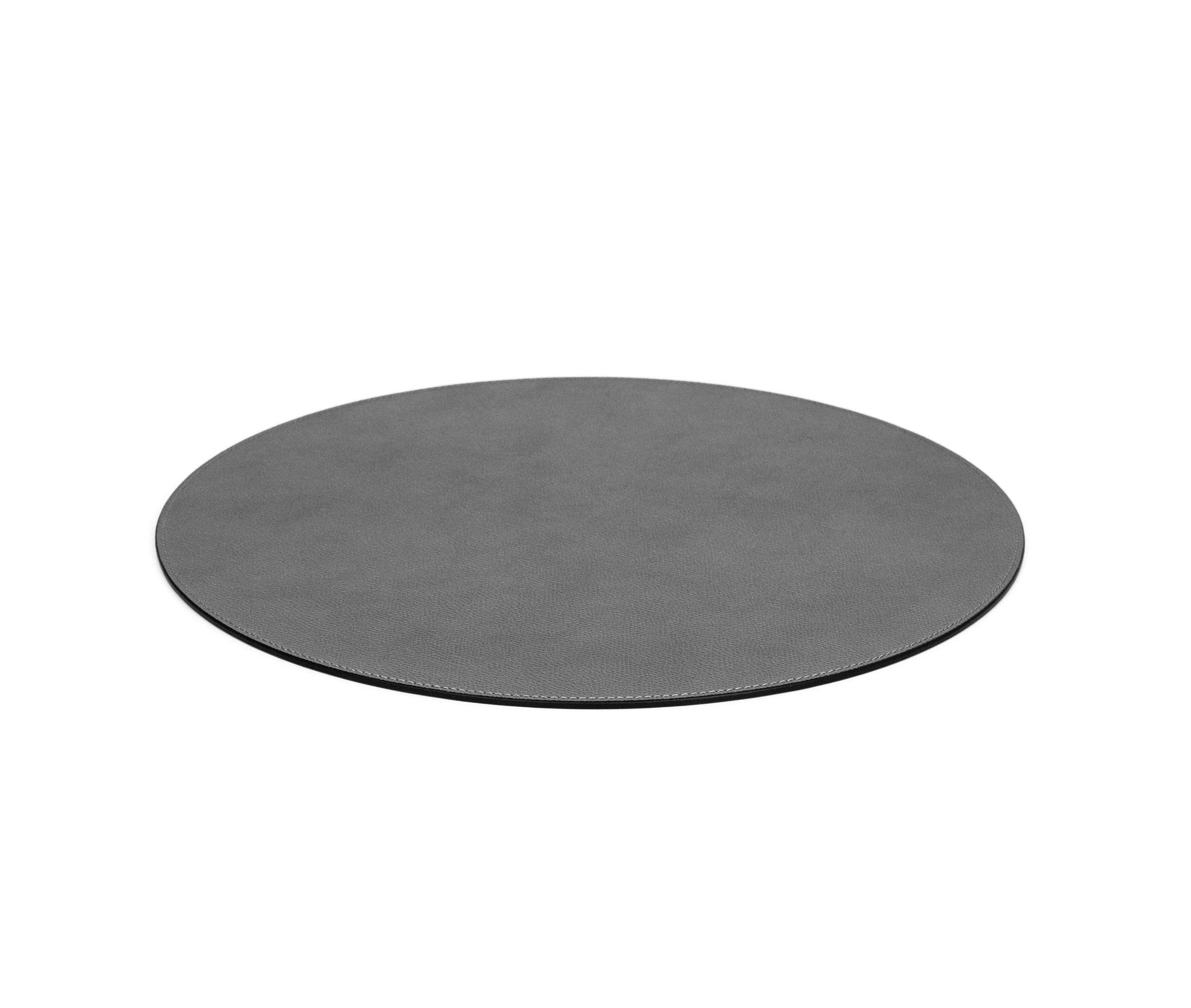 Круглая подставка для столовых приборов - Ø 35 см / зернистая кожа_серо-коричневый