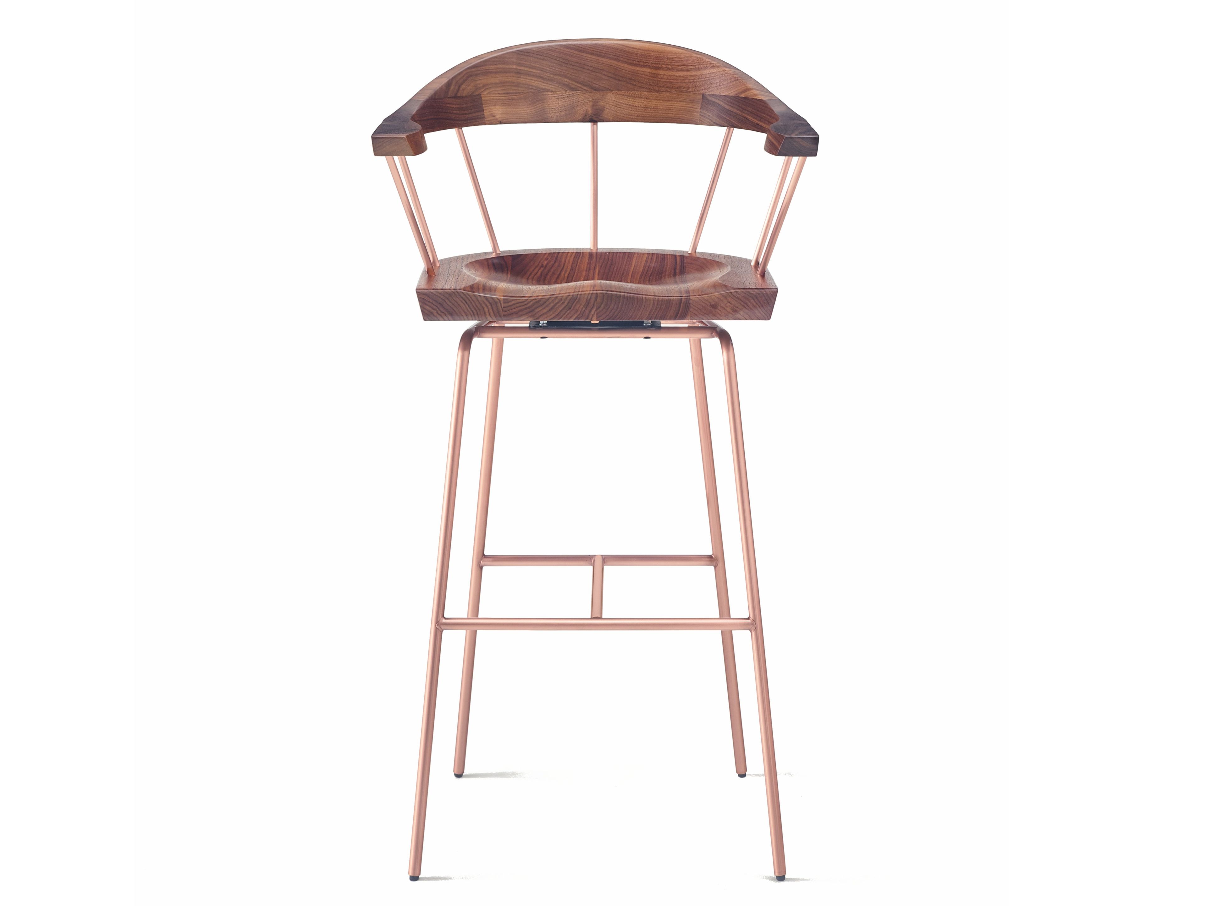Высокий барный стул из стали и дерева с подлокотниками BassamFellows Spindle ARCH-00104076 - Вид №7