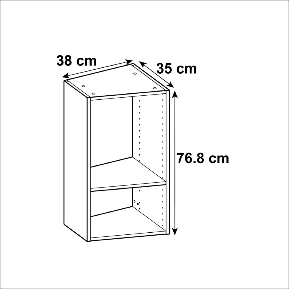 Каркас навесной скошенный Delinia ID 38x76.8x35 см, ЛДСП, цвет белый STLM-2003941 - Вид №1