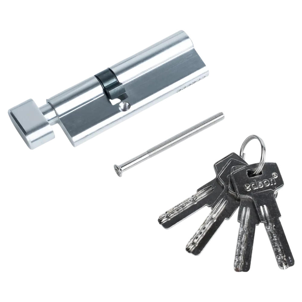 Цилиндр EDS-CYL 35x55 мм ключ/вертушка цвет хром EDSON STLM-2175740 - Вид №2