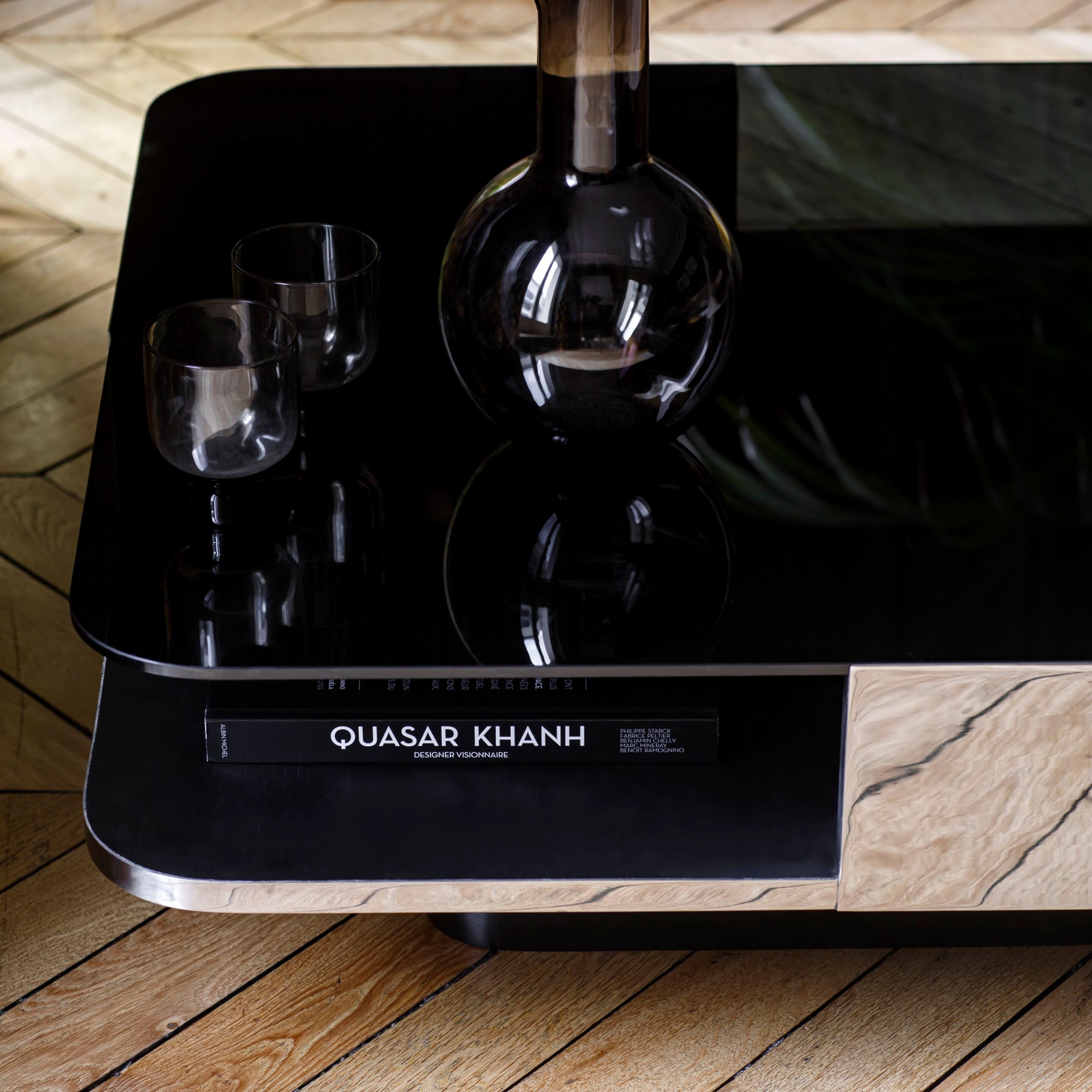 Прямоугольный журнальный столик из дерева и стекла в стиле 70-х годов для гостиной RED EDITION LOUNGE ARCH-00042019 - Вид №2