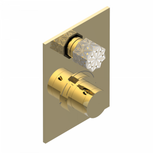 U2N-5300BE Ручки регулировки для термостата THG с вентилем арт.5300AE Thg-paris Nihal porcelaine ivoire Покрытие PVD золотистый цвет