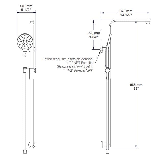 Встраиваемый термостатический набор для душа с душем BARIL PRO-4235-45 ARCH-00147743 - Вид №4