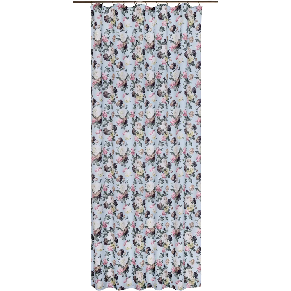 Штора на ленте «Розы» 140х260 см цвет голубой SEASONS STLM-2116780