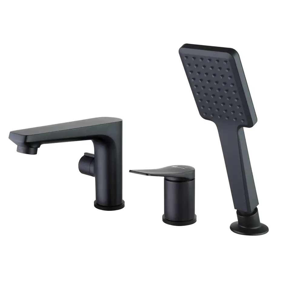 Смеситель Lemark Bronx для ванны с лейкой и шлангом в черном цвете 89364035 STLM-0985845