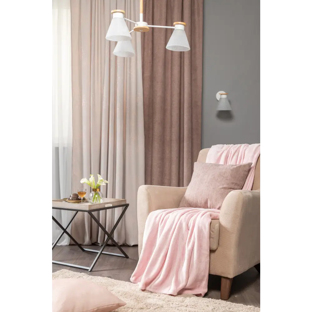 Плед Chogolisa 180х200 см фланель цвет розовый BELEZZA Подиум STLM-2033784 - Вид №3