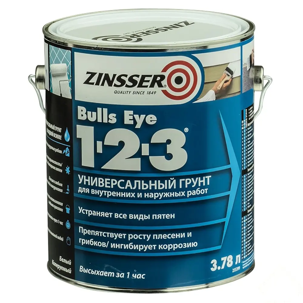 Грунт универсальный Zinsser Bulls Eye цвет белый 3.78 л 13252266 STLM-2017725 