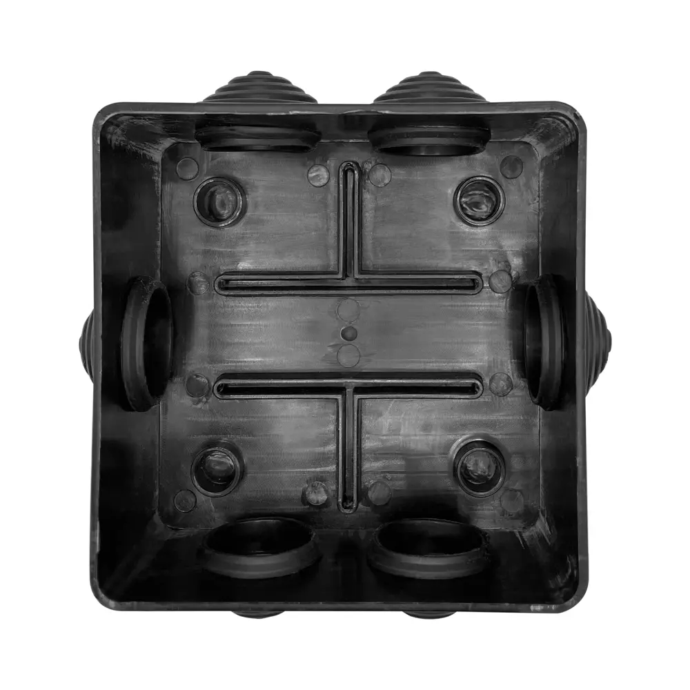 Распределительная коробка открытая LEXMAN D 100x100x55 мм 6 вводов IP55 цвет черный STLM-2034817 - Вид №2