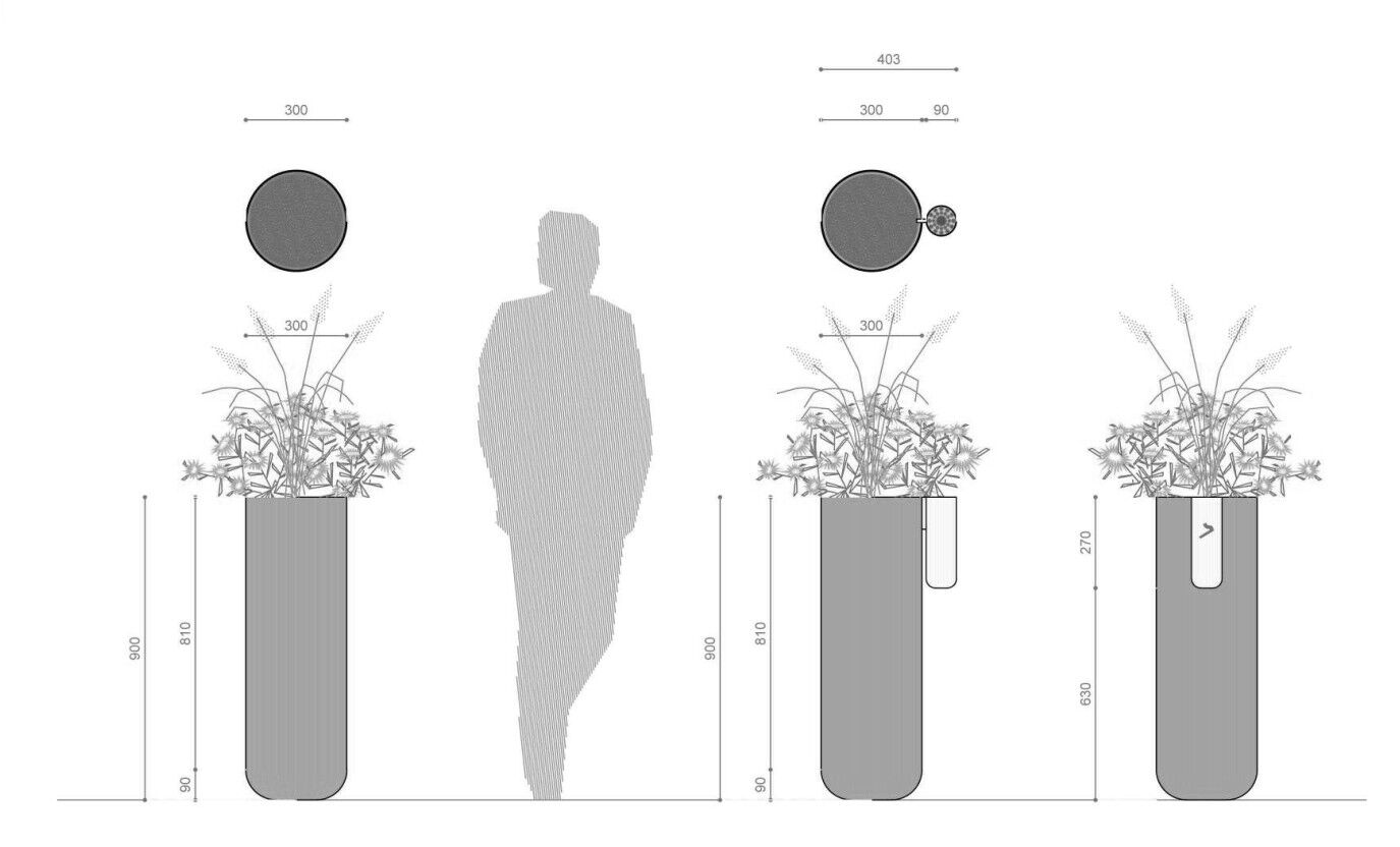 Высокий плантатор из оцинкованной стали Viscio Urban Design TIMO ARCH-00104930 - Вид №4