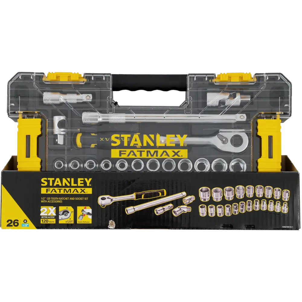 Набор торцевых головок с ключом Stanley Fatmax FMMT98103-1 1/2 дюйма, 26 шт STLM-2158855 - Вид №3