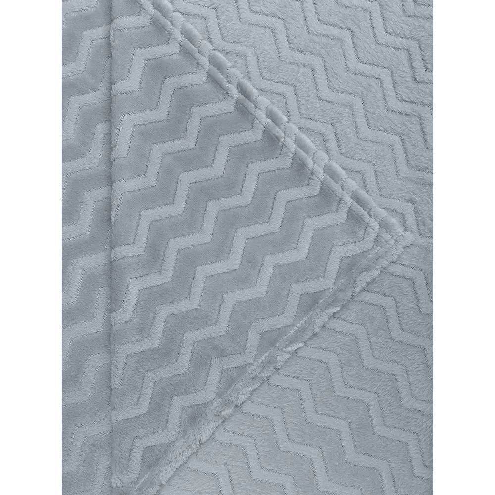 Плед Зигзаг 200x220 см фланелевый цвет серый TEXREPUBLIC STLM-2204680 - Вид №1
